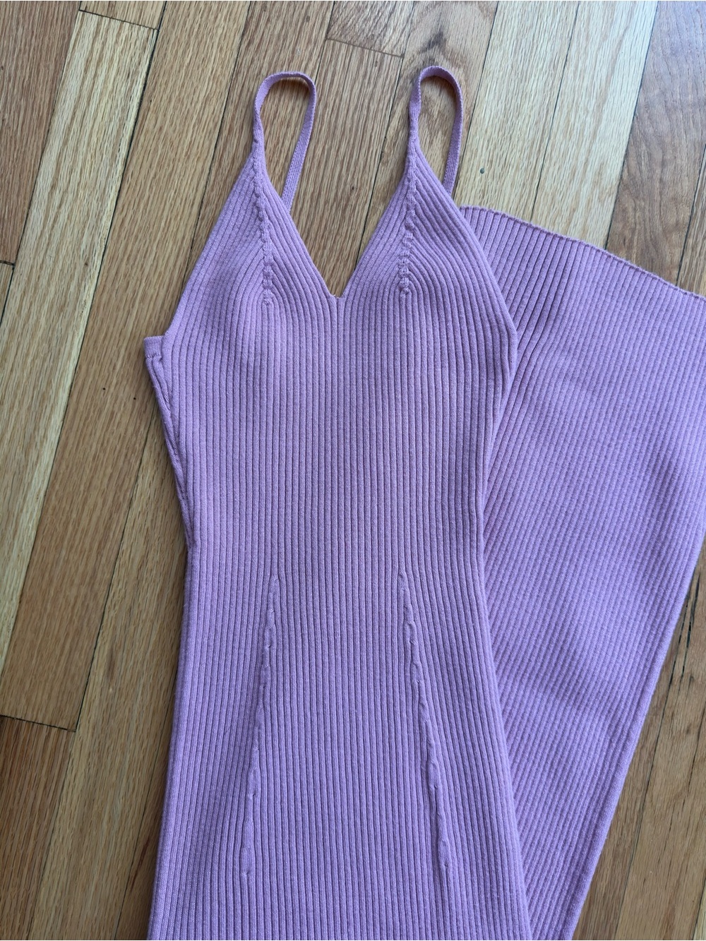 SHEIN Ribbed Slip Maxi Dress in Pink - Picture 4 of 5